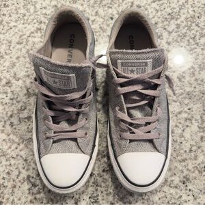 Converse All Stars Women Gray Taupe Low Top Canvas Sneakers Size 10‎